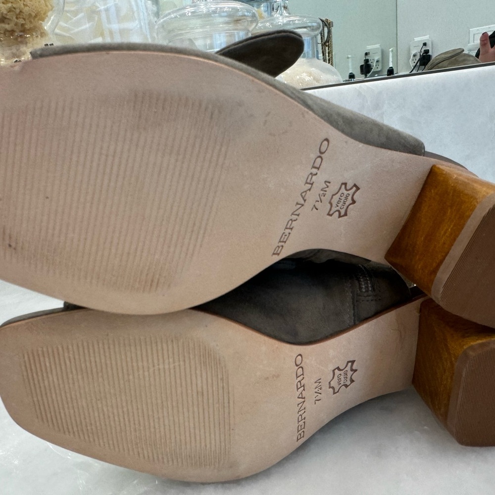 Bernardo | Suede Open-Toed Booties With Bow - image 5